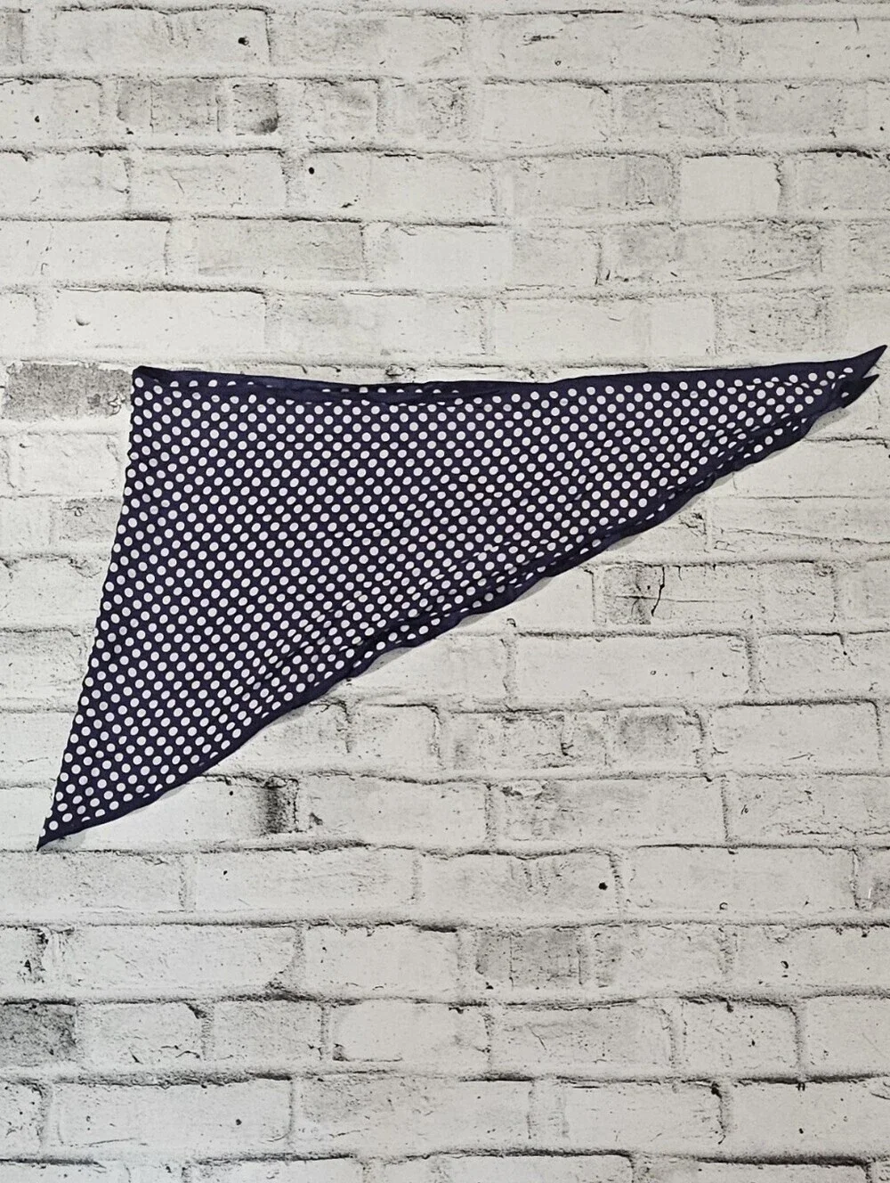 Vintage Navy Polka Dot Square Scarf Retro Pinup Neck Hair Scarf